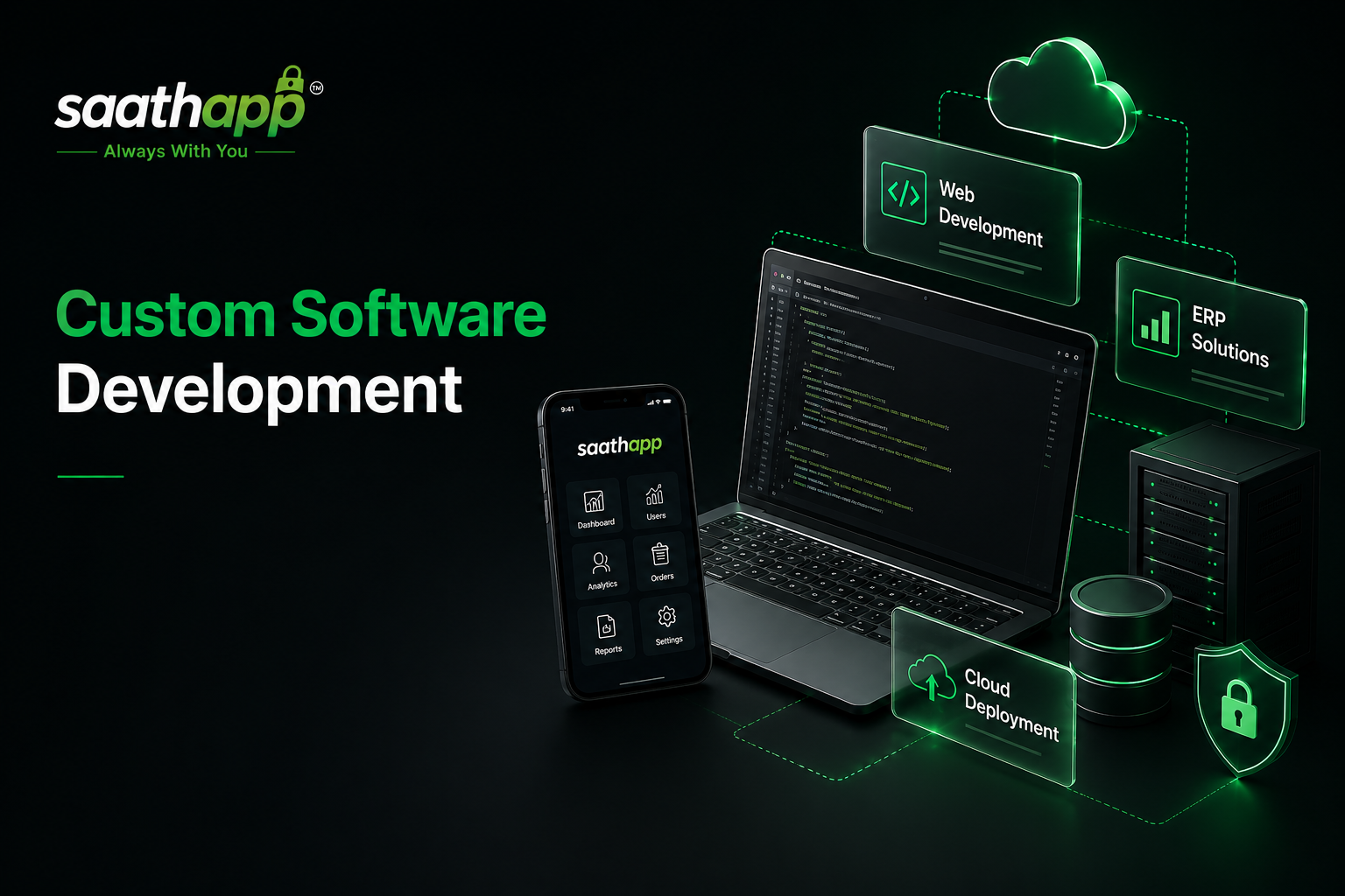 Custom Software Development for Modern Businesses by SAATHAPPNOVA
